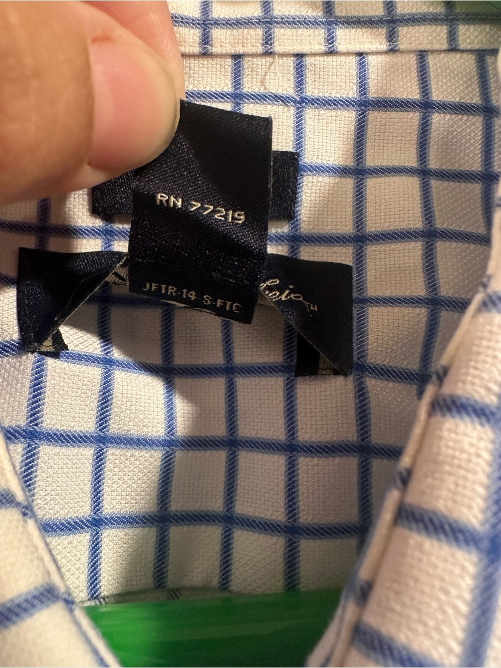Joseph & Feiss Men's Non-Iron Dress Shirt - White & Navy Windowpane Check XL - Picture 11 of 14